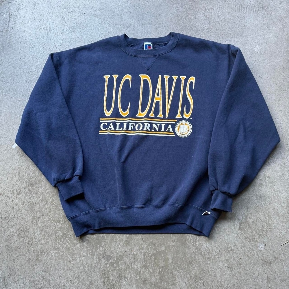 Vintage 90s UC Davis California College Spellout Campus Crewneck Sportswear